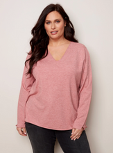 Load image into Gallery viewer, Charlie B - O2279 - Plus Size VNeck Sweater - Woodrose
