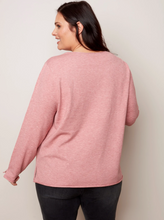 Load image into Gallery viewer, Charlie B - O2279 - Plus Size VNeck Sweater - Woodrose
