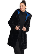Load image into Gallery viewer, Carre Noir - 222109 - Reversible Faux Fur Hooded Coat
