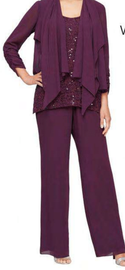 Alex - 8192002 - 3Pcs Pantsuit - Raisin