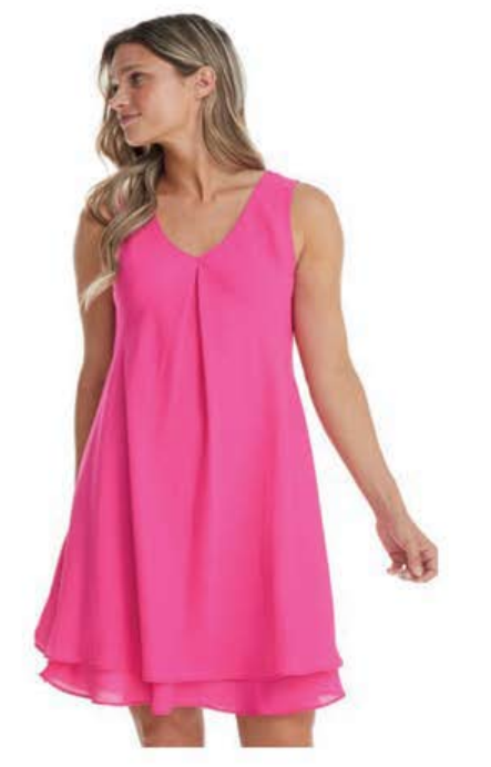 Gitane - RF2 - Chiffon Sleeveless Dress - Fushia