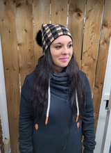 Load image into Gallery viewer, Hat - Merino Wool Hat/Toque with Detachable Faux Fur Pom - Caylee/Black Faux Pom
