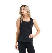 Load image into Gallery viewer, Gitane - Cam5005 - Square Neck Sparkly Camisole Top - Venecia Black
