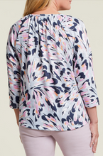 Load image into Gallery viewer, Tribal - 1249O-3533 - 3/4 Sleeve Peasant top - Pearl Blue
