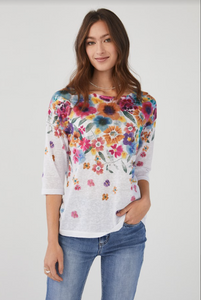 FDJ - 3019451 - Boatneck Drop Shoulder - Cascading Botanical Imprint