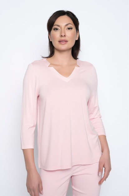 Picadilly - UR141 - V-Neck Top - Soft Pink