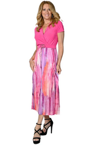 Frank Lyman - 236490 - Midi Dress - Hot Pink