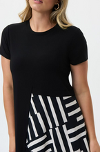 Load image into Gallery viewer, Joseph Ribkoff - 231110 -  Printed Tiered A-Line Dress - Black/Beige
