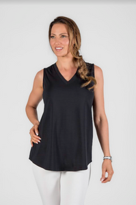 PURE - 210-4830 - BAMBOO Sleeveless V-neck Tank - Black