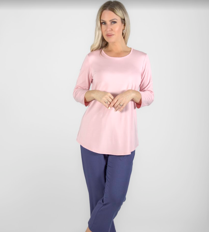 PURE - 210-4769 - BAMBOO 3/4 length Sleeve - Soft Pink