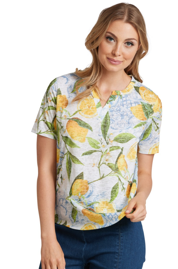 Carré Noir - 6073 - Knit Top - Lemons