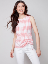 Load image into Gallery viewer, Charlie B - C1337 - Tie-Dye Sleeveless Top With Tunnel Tie - Grapefruit
