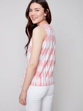Load image into Gallery viewer, Charlie B - C1337 - Tie-Dye Sleeveless Top With Tunnel Tie - Grapefruit
