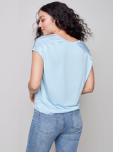 Load image into Gallery viewer, Charlie B - C1330-416B - Satin Dolman Top - Cerulean
