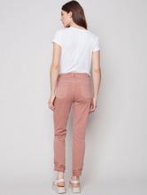 Load image into Gallery viewer, Charlie B - C5273Z - Ankle Pant with Slanted Fringed Detail - Nougat
