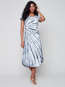 C3127R - Tie-Dye Cotton Slub Dress - Charcoal