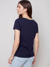 Load image into Gallery viewer, Charlie B - C1310R - Organic Cotton Slub T-shirt - Navy
