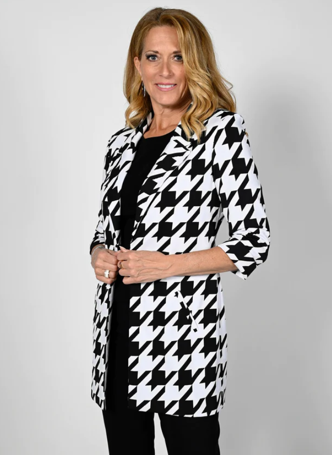 Frank Lyman - 236397 - Open Blazer - Black/White