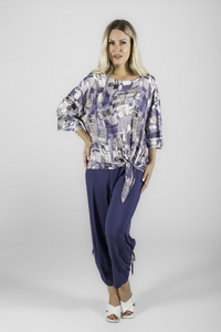 Pure - 210-2338 - Pull On Bamboo Pant with side rushing - Black