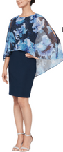 Load image into Gallery viewer, SLNY - 9155178 - Floral Overlay Dress - Navy/Silver
