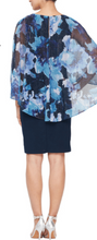 Load image into Gallery viewer, SLNY - 9155178 - Floral Overlay Dress - Navy/Silver
