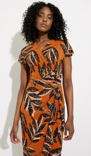 Load image into Gallery viewer, Joseph Ribkoff - 232063 - Printed Wrap Dress - Rust/Multi
