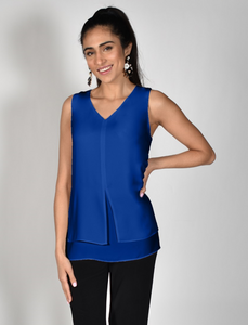 Frank Lyman - 214326 - Layered Sleeveless Top - Bright Blue