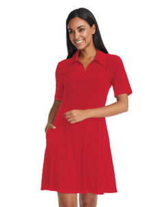 Bali - 8031 - Collar T-Shirt Dress - Red