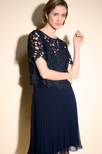 Load image into Gallery viewer, Joseph Ribkoff - 233707 - Chiffon Pleated Dress - Midnight Blue
