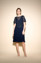 Load image into Gallery viewer, Joseph Ribkoff - 233707 - Chiffon Pleated Dress - Midnight Blue
