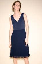 Load image into Gallery viewer, Joseph Ribkoff - 233707 - Chiffon Pleated Dress - Midnight Blue
