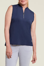 Load image into Gallery viewer, Tribal - 1218O-3506- Sleeveless Top with Zipper - Deepblue
