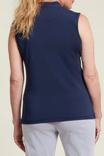 Load image into Gallery viewer, Tribal - 1218O-3506- Sleeveless Top with Zipper - Deepblue
